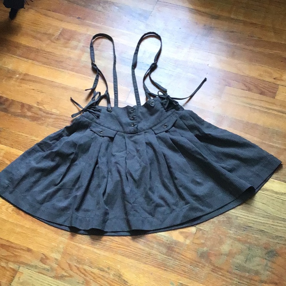 Rare free people circle skirt with suspenders